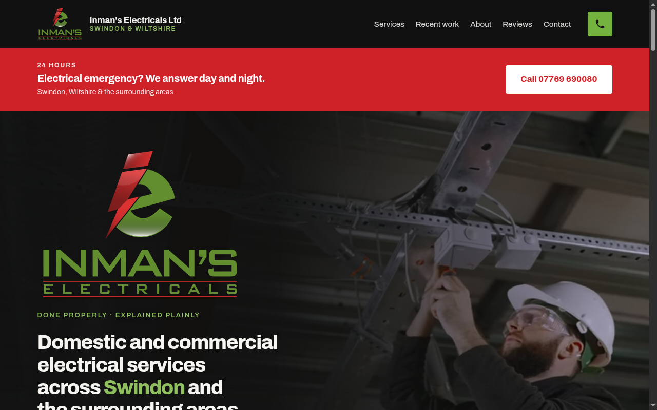 Inman's Electricals homepage